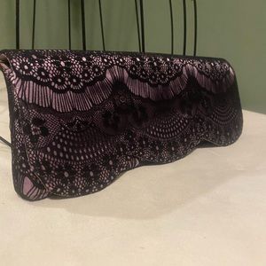 Shiraleah clutch-purple with black lace NWT